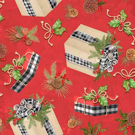 Fabric, Christmas, Holiday Gift Toss Red 72485D650715