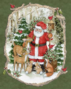 Fabric, Christmas Woodland Santa Panel, 74876470715