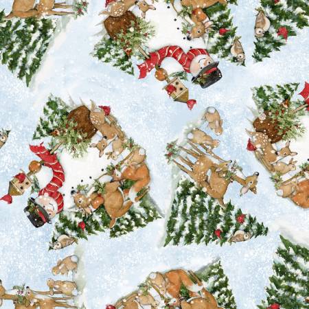 Fabric, Christmas Animal and Snowman toss 744886470715