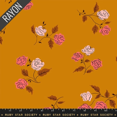 Fabric, Ruby Star Society Rayon Carmel Roses 5010R-14