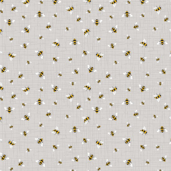 Fabric, Birdsong, Grey Bees 81050 Col. 4