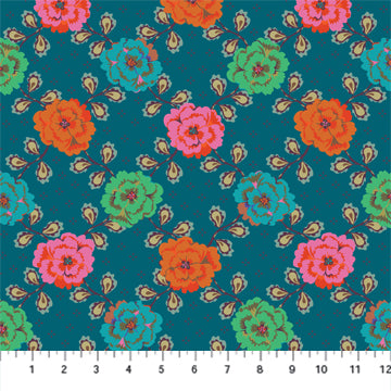 Fabric, Kindred Sketches, Teal 90527-64