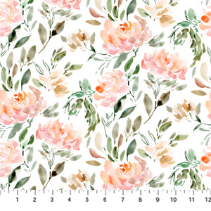 Fabric, Refresh White Bouquet, 90551-10