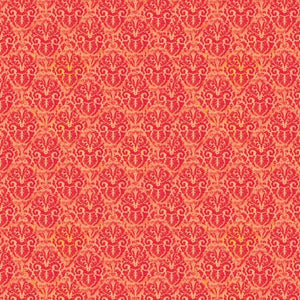 Fabric, Blossom & Bloom Orange Nouveau Damask 74206-383
