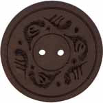 Button, 1 5/16", 34mm 2 Hole Button Dark Brown 9801320