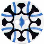 Button, 1 5/8", 41mm 2-Hole Button, Navy/White/Blue 9802270