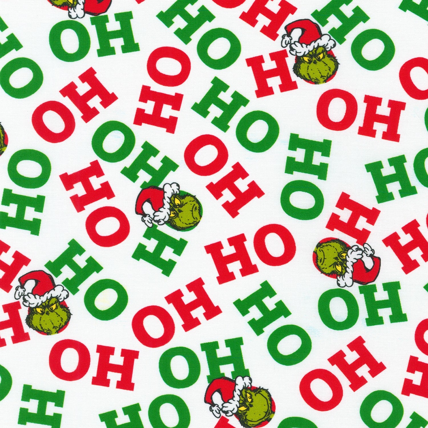 Fabric, Christmas,Grinch Holiday Dr Seuss, Text ADE20997223