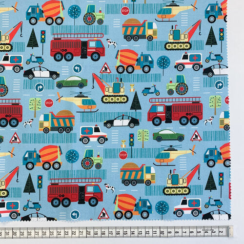 Fabric, Around Town Collection, Blue Road 80320