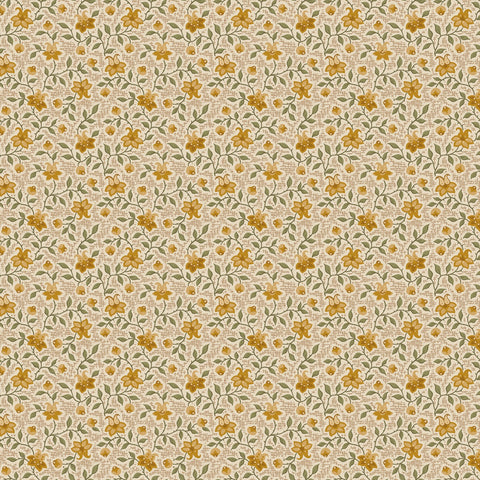 Fabric, Buttercup Bloom Vines Gold C1153R GOLD