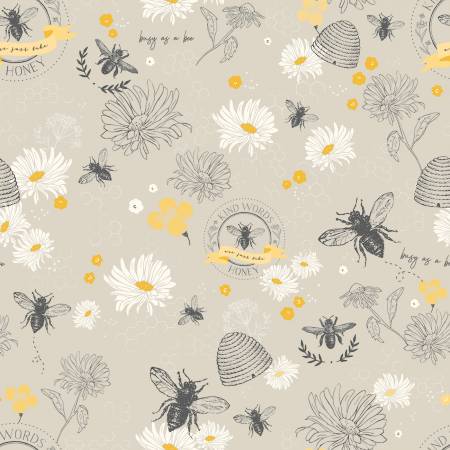 Fabric, Honey Bee, Taupe C11700R-TAUPE