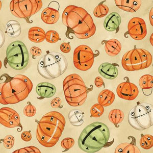 Fabric, Halloween Whimsy Parchment Pumpkin C11821R-PARCHMENT