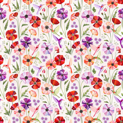 Fabric, Sunday, White Floral D90629-10