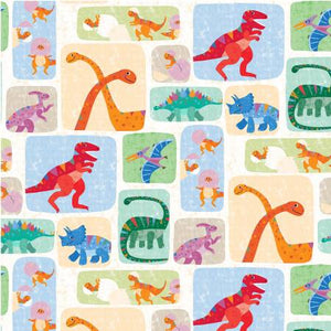 Fabric, Rainbow Dino Ivory Dino Patch, DC10039-Ivor