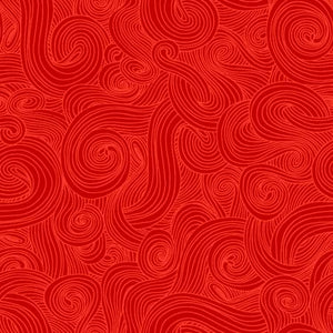 Fabric, Red Swirl, Just Colour Collection, E60-1351-Red