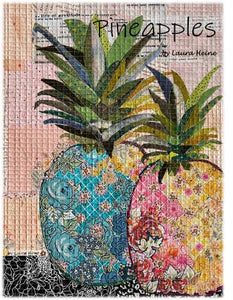 Pattern, Pineapple Collage Pattern by Laura Heine