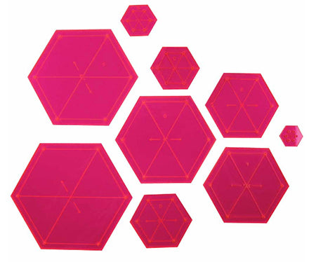 Ruler, Hexagon Template Set, 9 pc