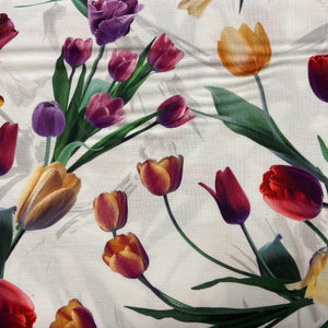Fabric, All Purpose Flower, White Tulip 24424-3