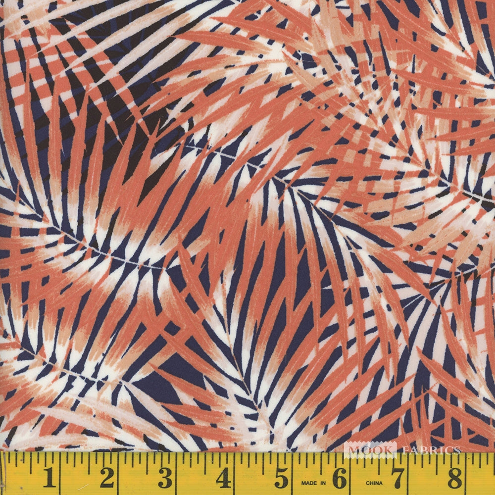 Fabric, Knit, Navy/Peach DTY FT1 K8788-C94-081722