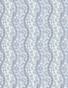 Fabric, Indigo Garden Denim Wavy Stripe 98675-194