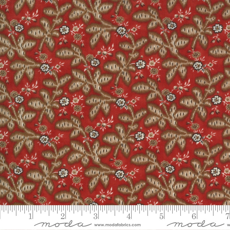 Fabric, Ladies Legacy Cooper Red Vine By Barbara Brackman 8352-12