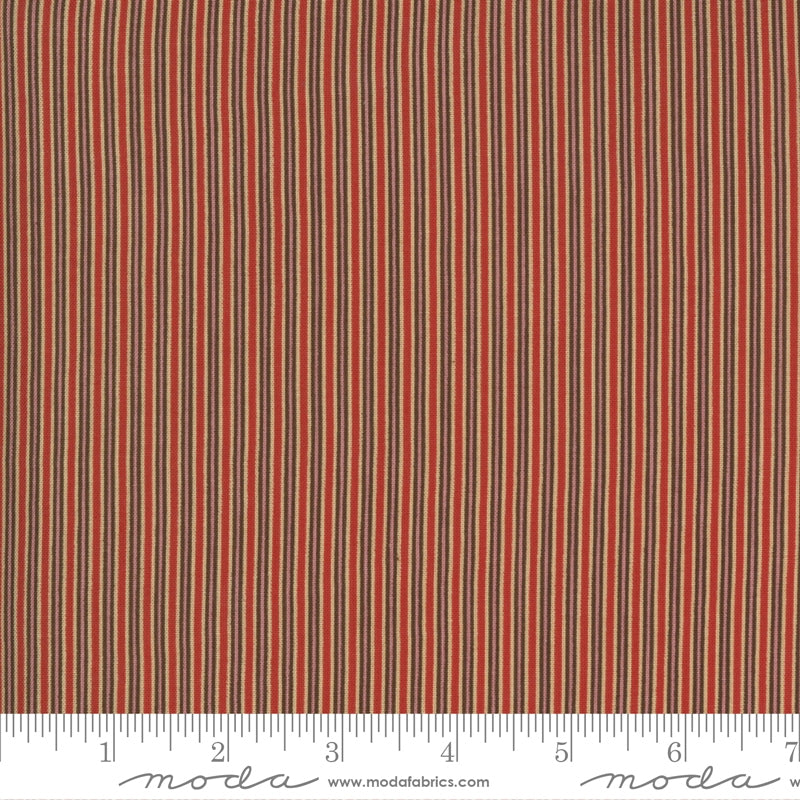 Fabric, Ladies Legacy Cooper Red Stripe By Barbara Brackman 8356-11