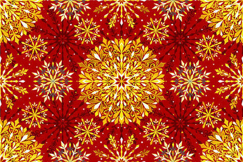 Fabric, Noel, Christmas Red Background Blazing Star 4351