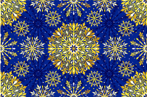 Fabric, Noel, Christmas Blue Background Blazing Star 4353