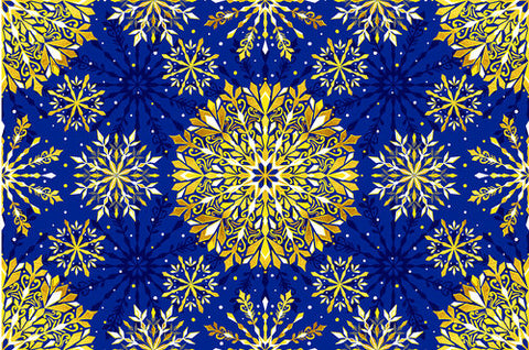 Fabric, Noel, Christmas Blue Background Blazing Star 4353