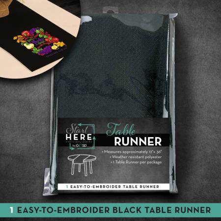 Table Runner 12in x 36in Black  OESDTRUNBLK