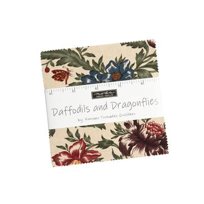Fabric, Pre-cut Charm Pack, Daffodils and Dragonflies, PP9700