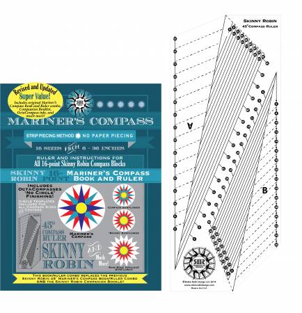 Skinny Robin 16 Point Mariner's Compass Book and Ruler Combo # RR183