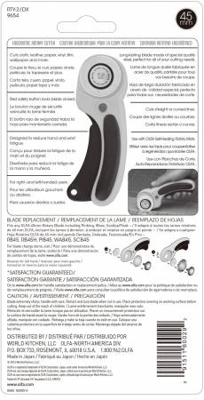 Rotary Cutter, Magenta Ergonomic 45mm, RTY-2DX-MAG