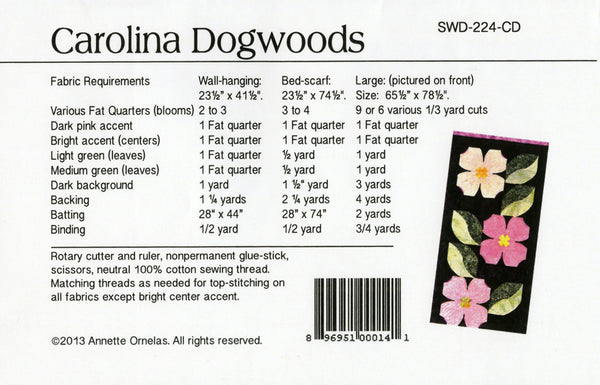 Pattern, Carolina Dogwoods # SWD224CD