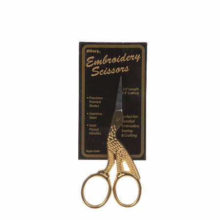 Scissor, Stork Embroidery 3 1/2"