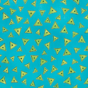 Fabric, Aqua Metallic Triangle, Y0841-33M
