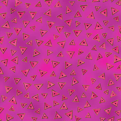 Fabric, Pink Metallic Triangle, Y0841-74M