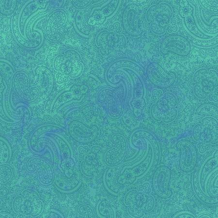 Fabric, Good Vibes, Dark Turquoise Paisley Y3122-101
