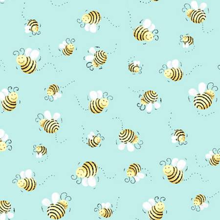 Fabric, Bees Blue Background SB20197-930