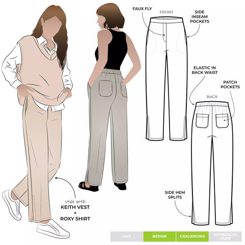 Pattern, Style ARC, Bennet Woven Pant Multi-Size