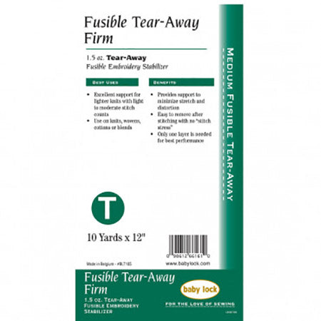 Embroidery Stabilizer Fusible Tear Away Firm BLT-105