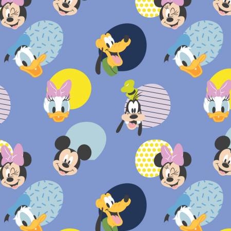 Fabric, Play Day, Periwinkle Disney Mickey Mouse Hello Memphis 85271018 2
