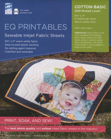 EQ Printables Inkjet Fabric Sheets, 6 pack # P-FABRC