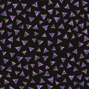 Fabric, Black/Purple Triangle Y0841-3M