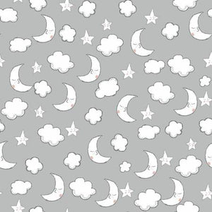 Fabric, Flannel, Comfy Moons 14418AE GRAY