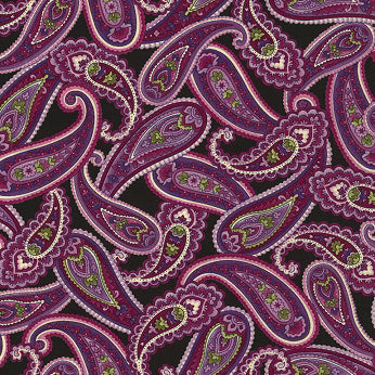 Fabric, Wild Orchid Paisley C5431Blk