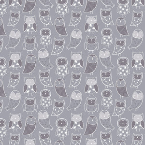 Fabric, Flannel, Gray NIght, NIght with Owl 52705 5