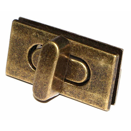 Turn Clasp, Rectangle, Antique Gold