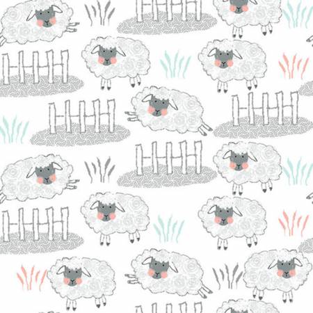 Fabric, Flannel, Comfy Sheep 13992AE WHT