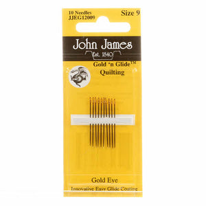 John James Gold'N Glide Between / Quilting Needles Size 9 10ct