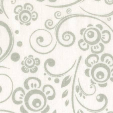 Fabric, 108" Wide Back Grey/White Tone on Tone Scroll 48496 GW